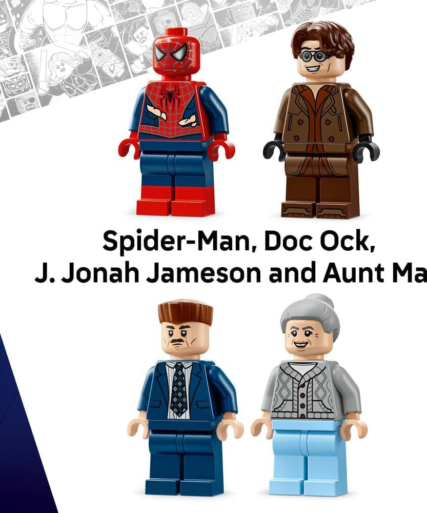 LEGO ǀ Marvel Spider-Man vs. Doc Ock Subway Train Scene - Play & Display Toy with 4 Minifigures - Collectible Super Hero Gift for 9+ Year Old Boys & Movie Fans - 76321