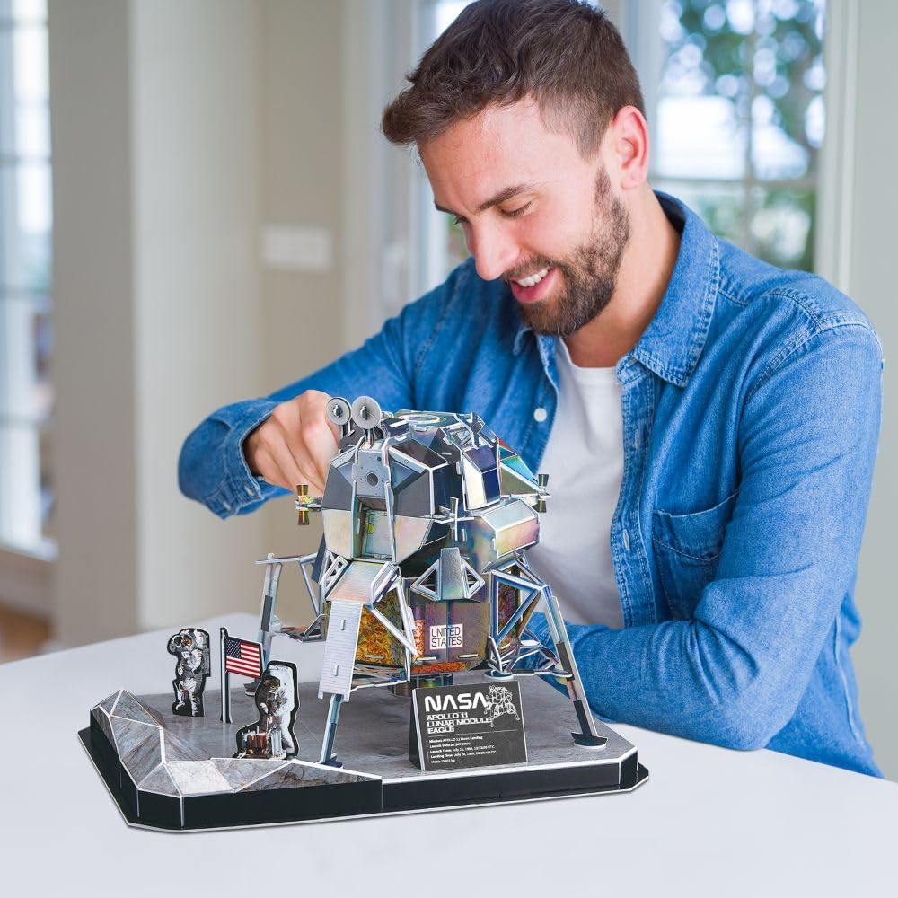 Cubic Fun 3D Puzzle NASA Apollo 11(Lunar Module) Eagle 93 Pieces, For 8 Years+