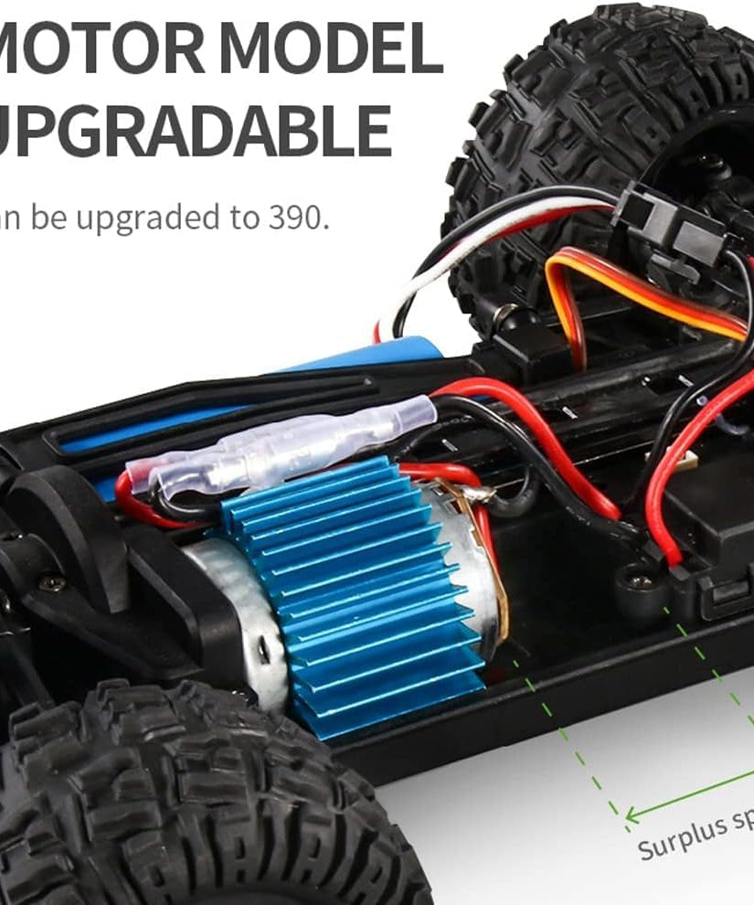 Crazon 2.4GHz RC High Speed Off Road Truck 1:10 Scale 4WD Remote Control Car RTR, 55kmh Fast Racing Monster Truck with LED Lights, Assorted Color, Ages 14+