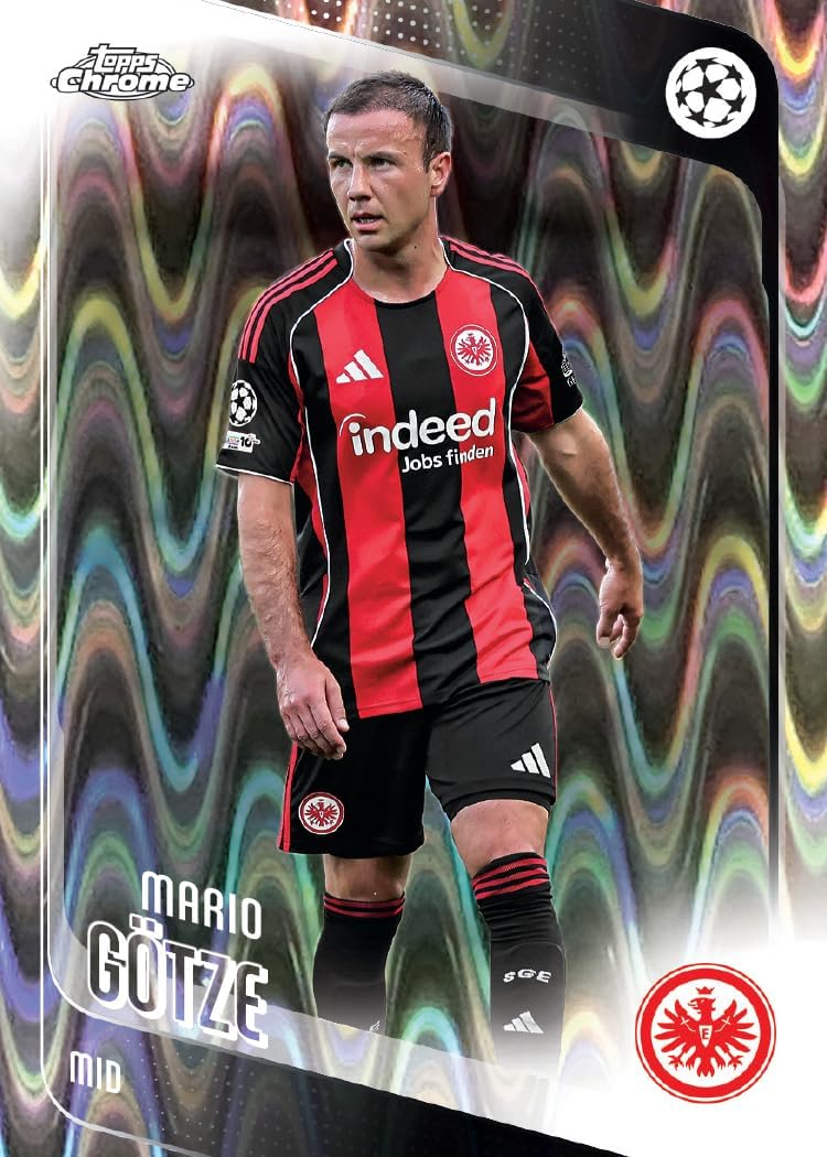 Topps Chrome UEFA Club Competitions 2025/26 Value Box Football Trading Cards | 7 Packs, Exclusive Raywave Parallels, Rookie Cards & Autograph Chase Cards