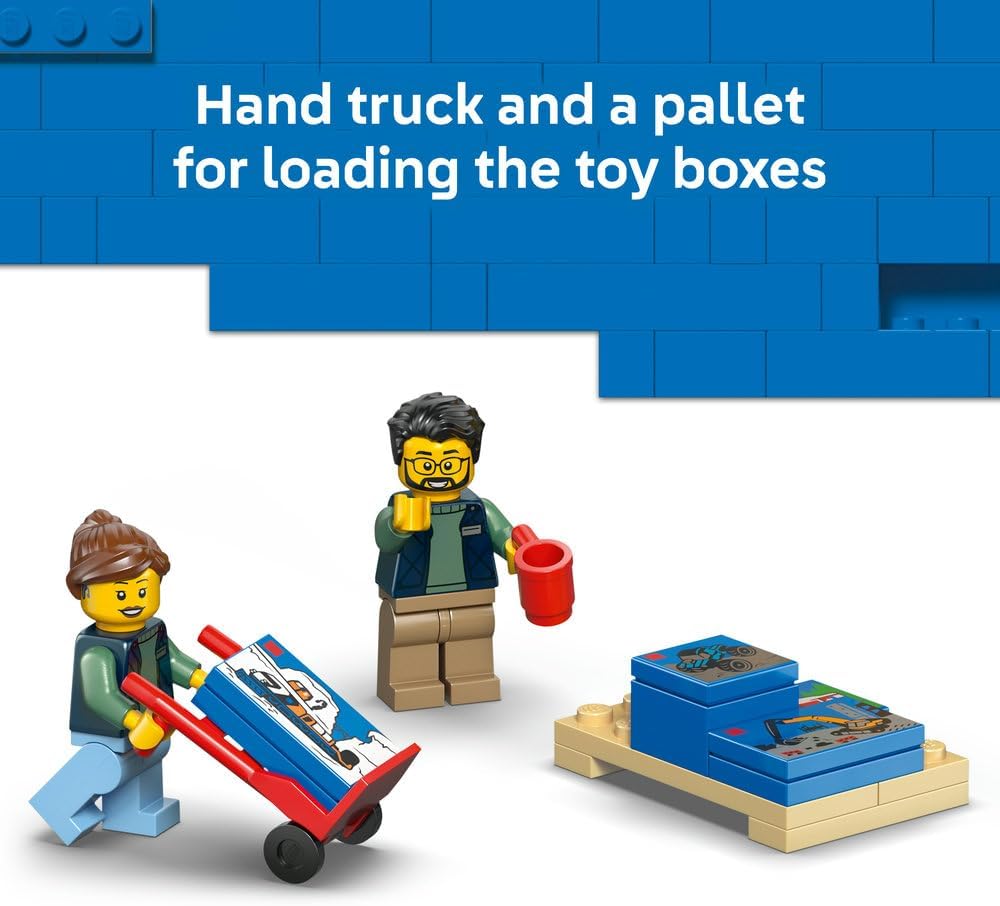 LEGO City The LEGO Van Toy - Delivery Truck Model Building Kit w/ 2 Minifigures, Trolley & Accessories - Birthday Gift Idea for 6+ Year Old Boys - 60500