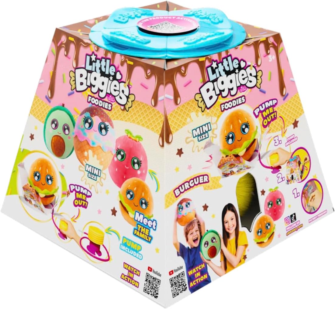 لعبة بيجيز المحشوة القابلة للنفخ على شكل برجر صغير، لعبة محشوة صغيرة قابلة للنمو، شخصية قطيفة ناعمة قابلة لإعادة الاستخدام للأطفال، متعة فك الصندوق التفاعلية، لعبة حيوانات قابلة للتجميع