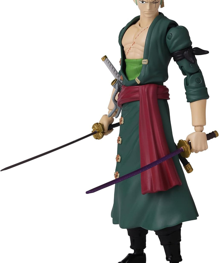 BANDAI One Piece Anime Heroes 6.5 Inches Roronoa Zoro, Multicolor, 36932