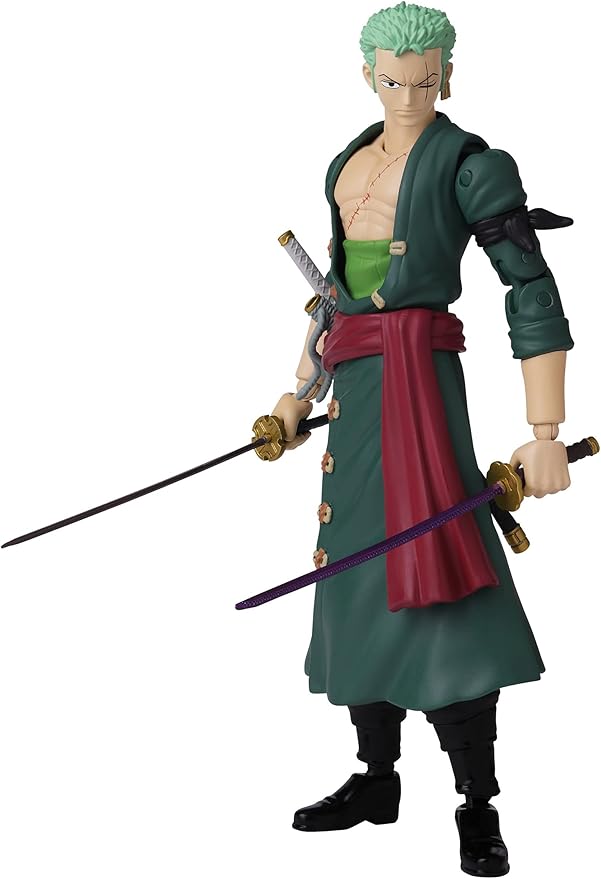 BANDAI One Piece Anime Heroes 6.5 Inches Roronoa Zoro, Multicolor, 36932