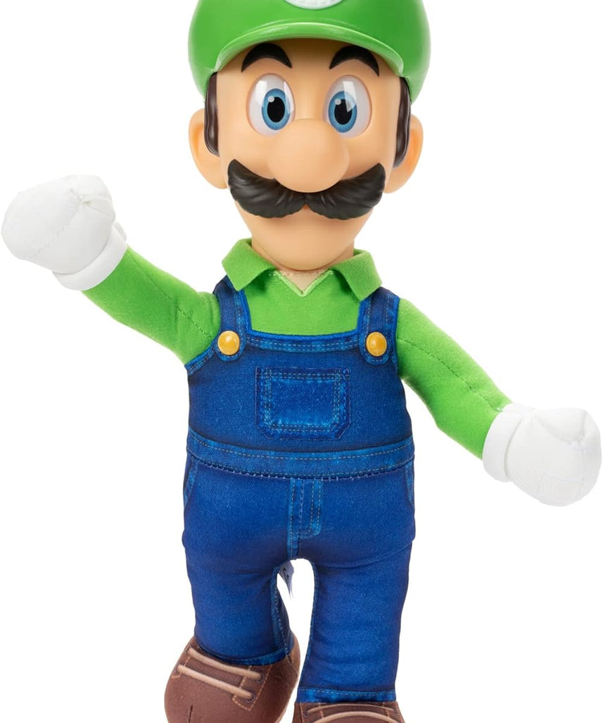 دمية لويجي من فيلم سوبر ماريو برذرز، مقاس 15 بوصة، قابلة للتحريك، مفصلية، دقيقة، قابلة للعناق، قابلة للتجميع
