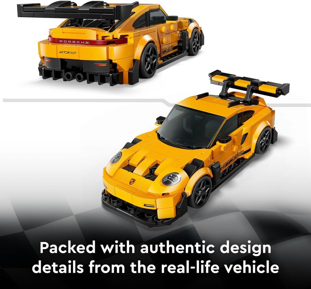 LEGO Speed Champions Porsche 911 GT3 RS Super Car Toy - Car Model Kit with a Driver Minifigure - Birthday Gift for 9+ Year Old Boys - 77239