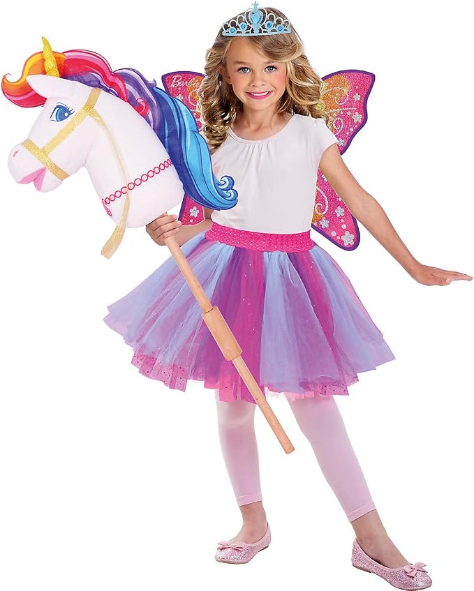 amscan 9904439 Barbie Rainbow Unicorn Costume Set Age 3-10 Years - 1 Pc