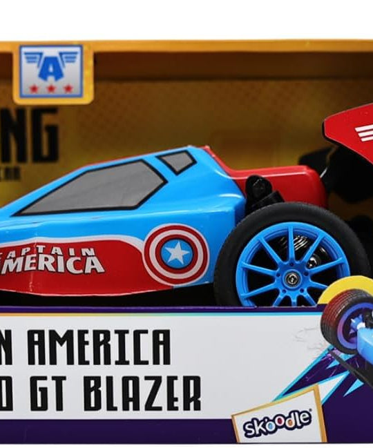 Jada Toys Marvel Captain America Remote Control Stunt Car - Glow-in-the-Dark Style Light-Up Wheels RC Vehicle High Speed 2.4 GHz Avengers Toy for Boys & Girls