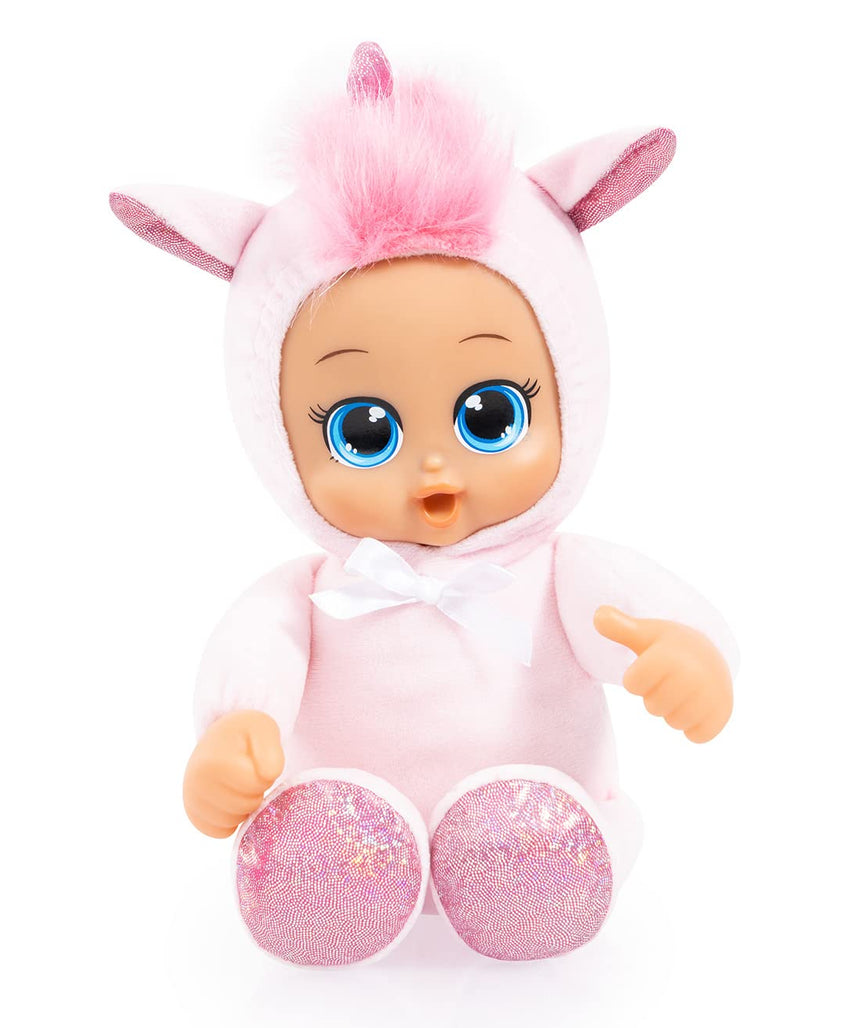 Bayer Funny Baby Doll 30cm Soft Body with Unicorn Romper, Cuddly Role Play Doll for Toddlers, 10M+ Months