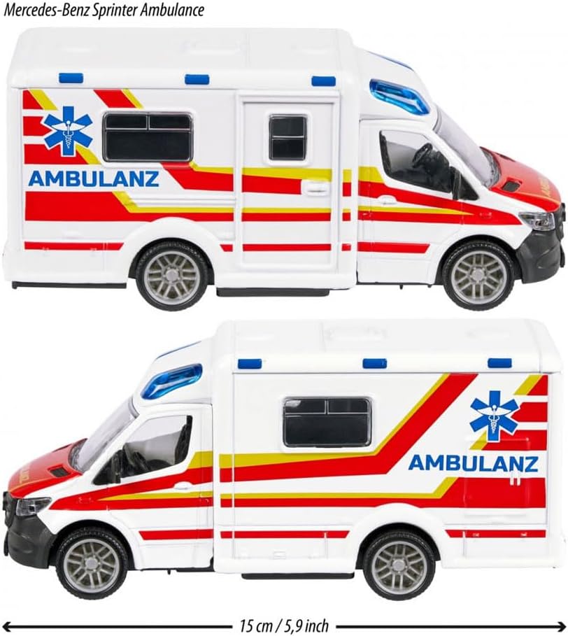 Majorette Grand Series City Mercedes-Benz Sprinter Ambulance Die-Cast, Realistic Emergency Vehicle, One Size