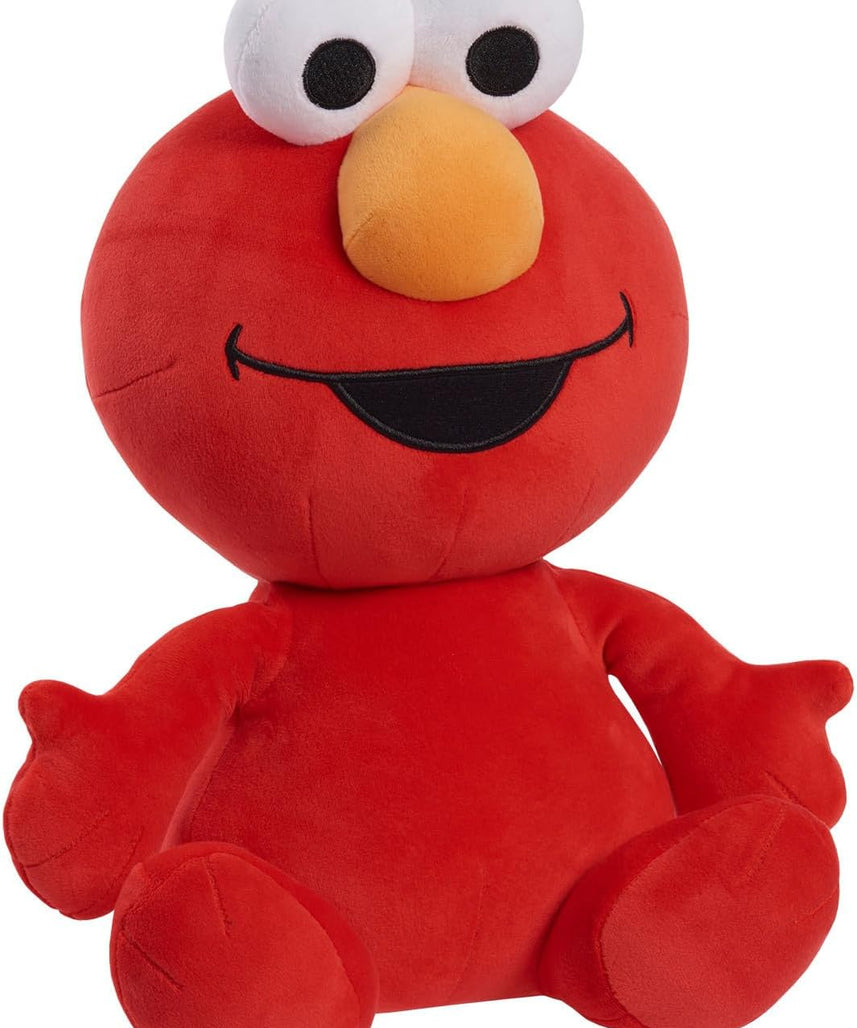 Just Play Sesame Street Elmo 35 cm Weighted Cuddly Toy for Soothing Red Soft Plush Toy Kids Toy from 18 Months