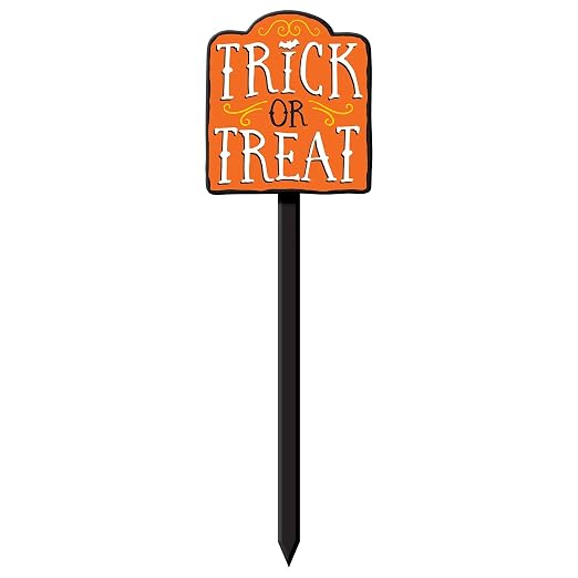 amscan Trick or Treat Yard Stake - 37" x 11" | Multicolor | 1 Pc.