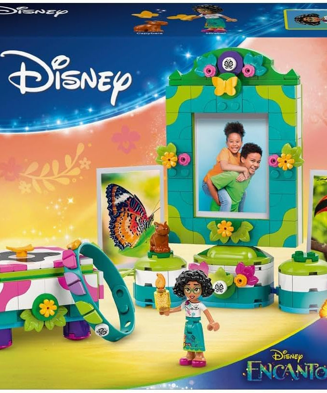 LEGO ǀ Disney Encanto Mirabel’s Photo Frame and Jewellery Box, Buildable Toy for Kids with Wearable Bracelet and Mirabel Madrigal Character Minidoll Figure, Ramadan Gift for Girls and Boys 43239