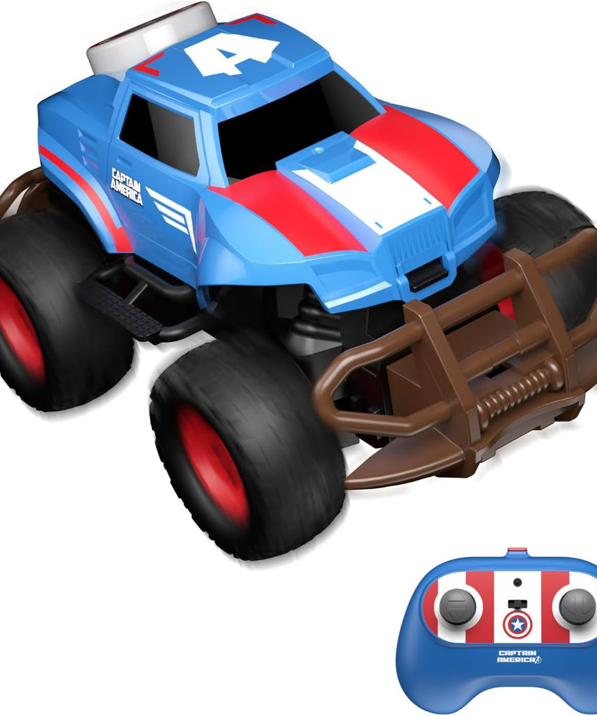 Marvel Captain America Ridge Runner Remote Control Car, Official 2.4 GHz Full Function R/C Vehicle, Rugged Indoor & Outdoor Toy for Kids Ages 3+