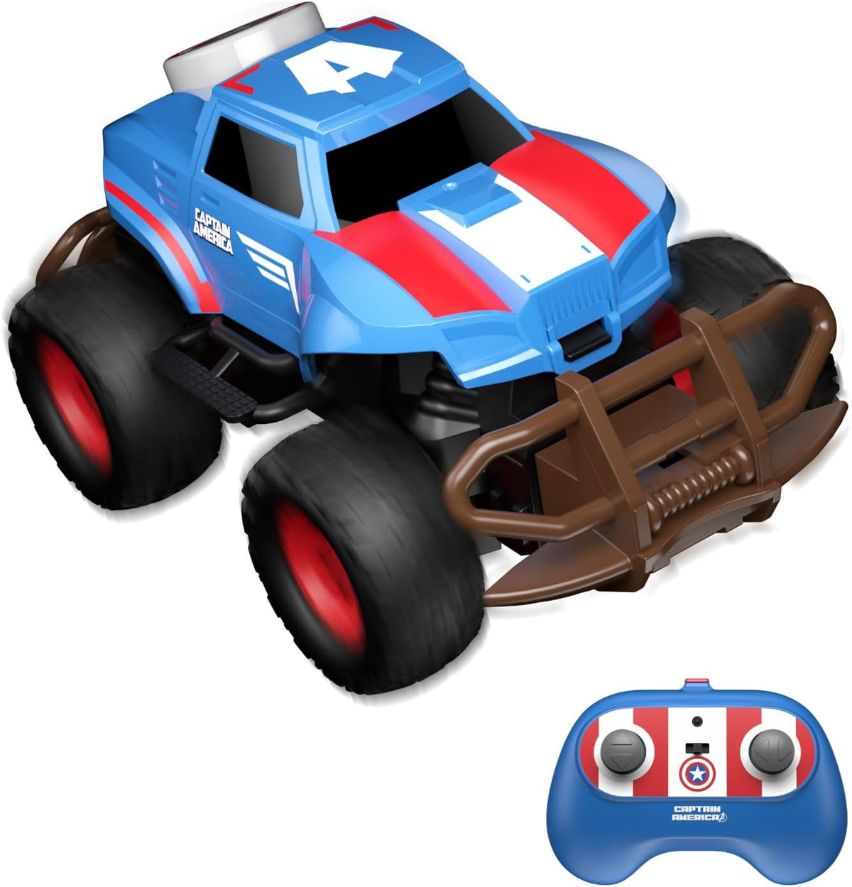 Marvel Captain America Ridge Runner Remote Control Car, Official 2.4 GHz Full Function R/C Vehicle, Rugged Indoor & Outdoor Toy for Kids Ages 3+