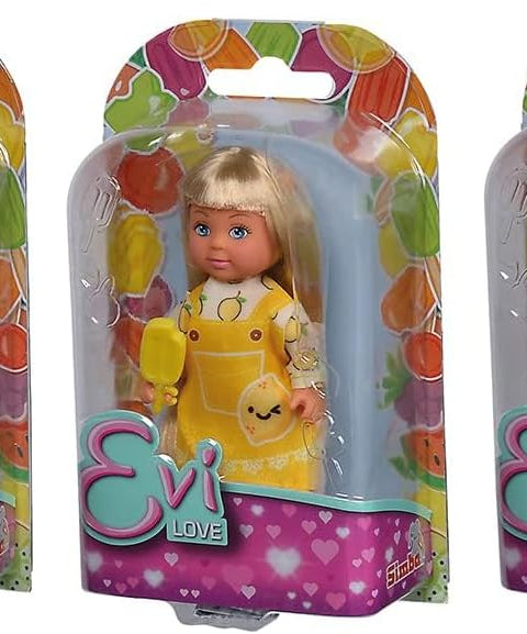 Simba Evi Love Fruity Ice Mini Doll, Cute Dress with Matching Fruit Ice Cream, 12 cm Doll, Random Assortment, Collectible Toy, Kids Gift, Ages 3+
