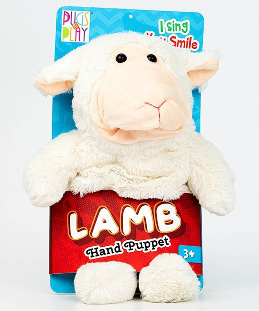 Pugs At Play Puppet Lamb, 12-Inch Soft Singing Puppet, Interactive Educational Toy for Kids 3+