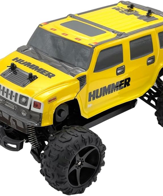 D-Power 1:10 Yellow HUMMER H2 RC Car, 2.4GHz Remote Control Off-Road SUV, USB Rechargeable 7.4V Battery, Ages 6+