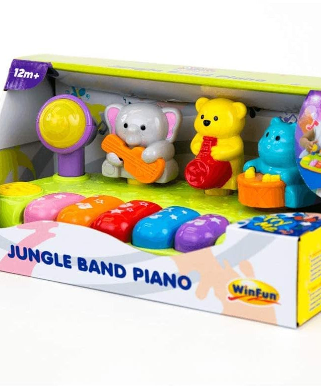 Winfun Jungle Band Piano, Light Up Musical Keyboard with Animal Sounds and Jungle Melodies, Interactive Music Toy for Toddlers, For Boys and Girls 18M+