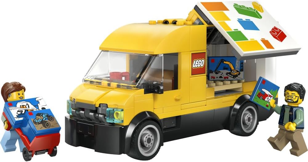 LEGO City The LEGO Van Toy - Delivery Truck Model Building Kit w/ 2 Minifigures, Trolley & Accessories - Birthday Gift Idea for 6+ Year Old Boys - 60500