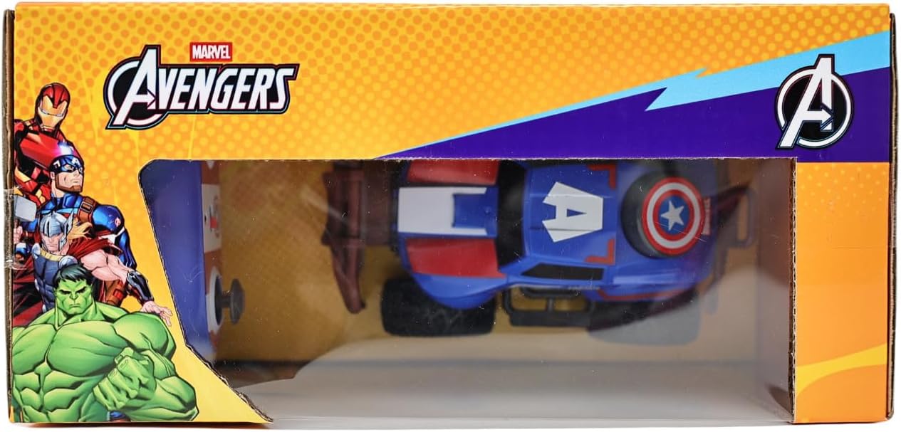 Marvel Captain America Ridge Runner Remote Control Car, Official 2.4 GHz Full Function R/C Vehicle, Rugged Indoor & Outdoor Toy for Kids Ages 3+