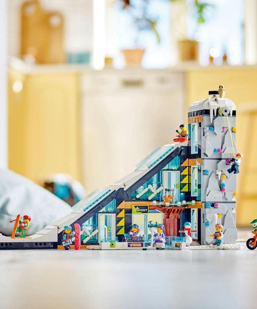 LEGO City Ski and Climbing Centre 60366 Building Set with Ski Lift, Winter Sports Shop, Café, Minifigures for Kids Ages 7+