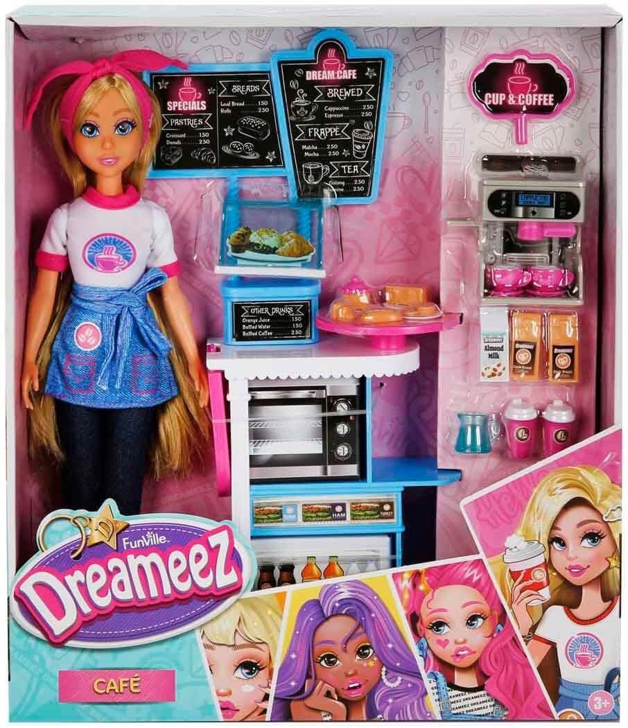 Dreameez Doll Coffee Set for Girls, 29 cm Height, Pretend Play Doll Set for Ages 3+