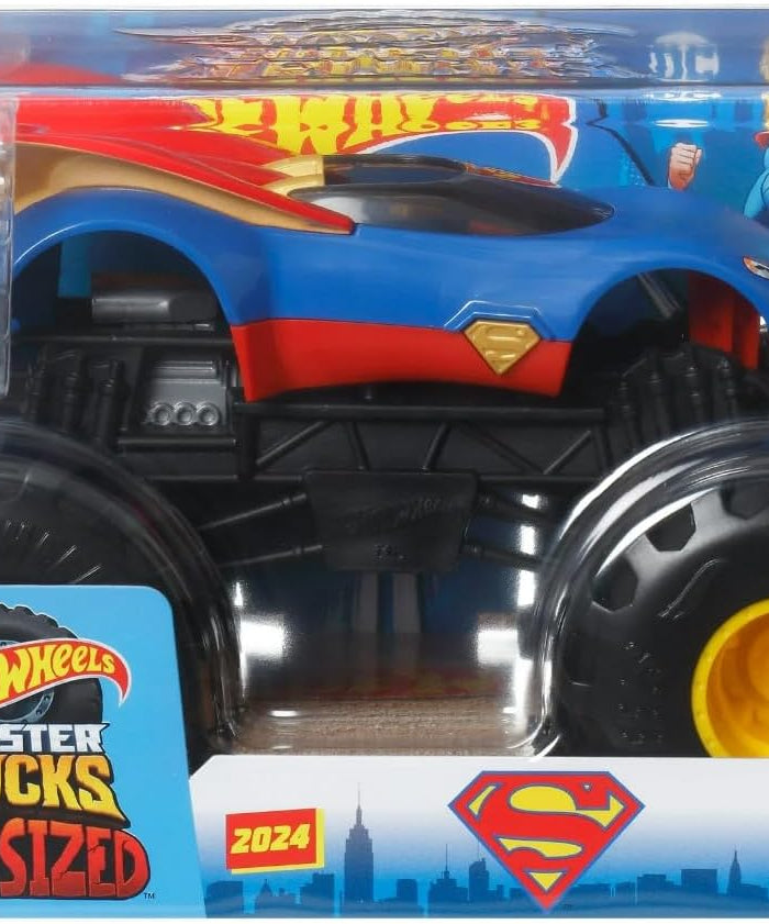 Hot Wheels Monster Trucks Superman Die-Cast Vehicle 1:24 JDR13
