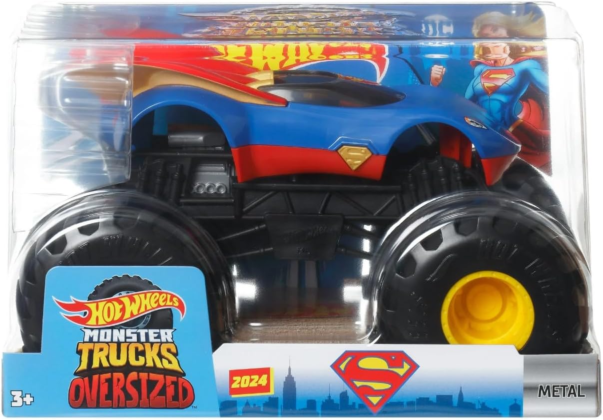 Hot Wheels Monster Trucks Superman Die-Cast Vehicle 1:24 JDR13