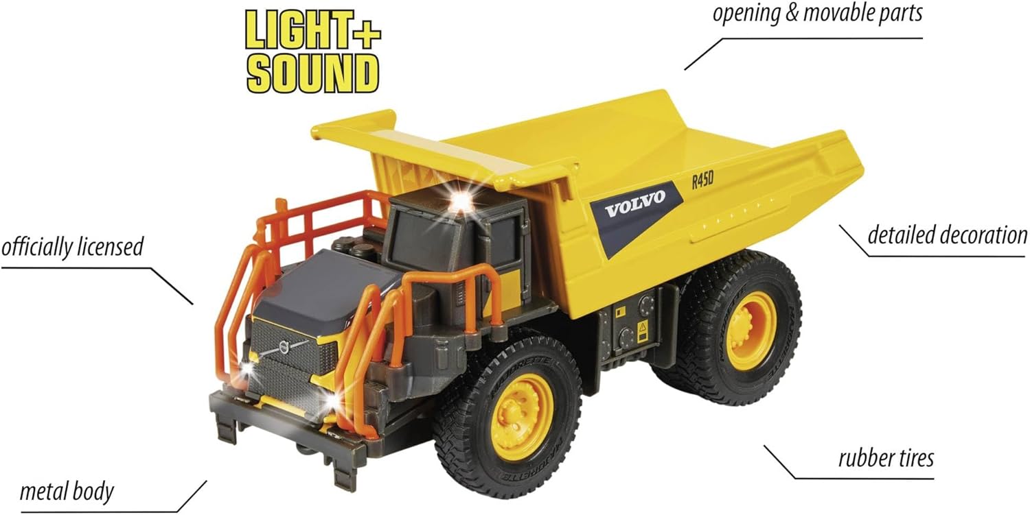 Majorette 213723000 Police Grand Series ConstructionVolvo Hauler Rigid R45D Die-Cast, One Size