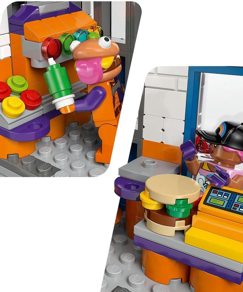 LEGO Fortnite Durrr Burger Restaurant - Creative Toy with Beach Bomber, Beef Boss & Grimey Minifigures - Collectible Gaming Gift for 10+ Year Old Boys & Girls - 77076