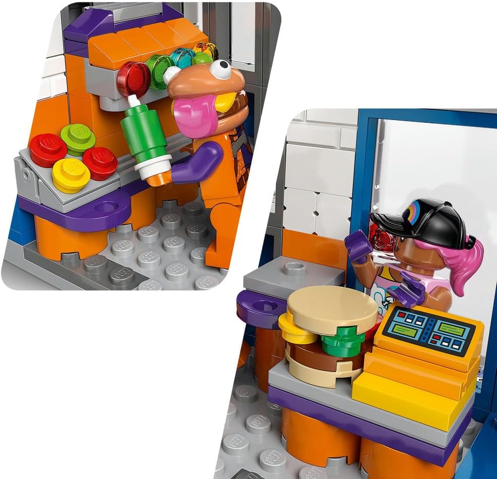 LEGO Fortnite Durrr Burger Restaurant - Creative Toy with Beach Bomber, Beef Boss & Grimey Minifigures - Collectible Gaming Gift for 10+ Year Old Boys & Girls - 77076