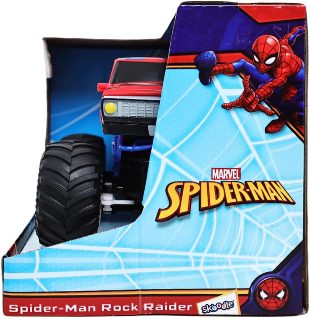 Marvel Spider-Man Rock Raider Remote Control Car, Official 2.4 GHz Full Function R/C Vehicle, Rugged Rock Crawler Toy for Kids Ages 3+