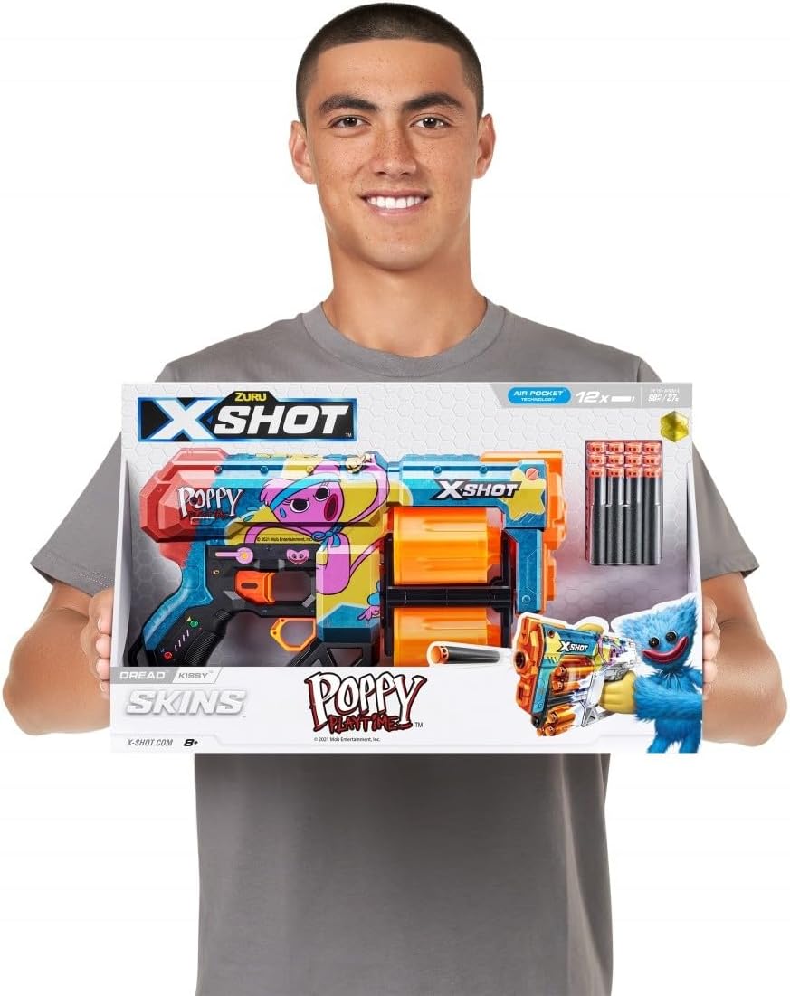 XShot Skins Dread Poppy Playtime S1 Kissy, Air Pocket Dart Technology, Toy Foam Dart Blaster for Kids, Teens, Adults,Boys & Girls, Outdoor Action Gun Games,Gift for Kids Ages 8+