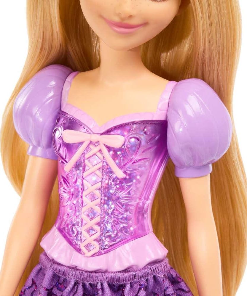 Disney Princess Rapunzel Doll, Fashionable Tangled Character Doll with Removable Skirt, Tiara, Shoes and Posable Limbs, Ages 3+