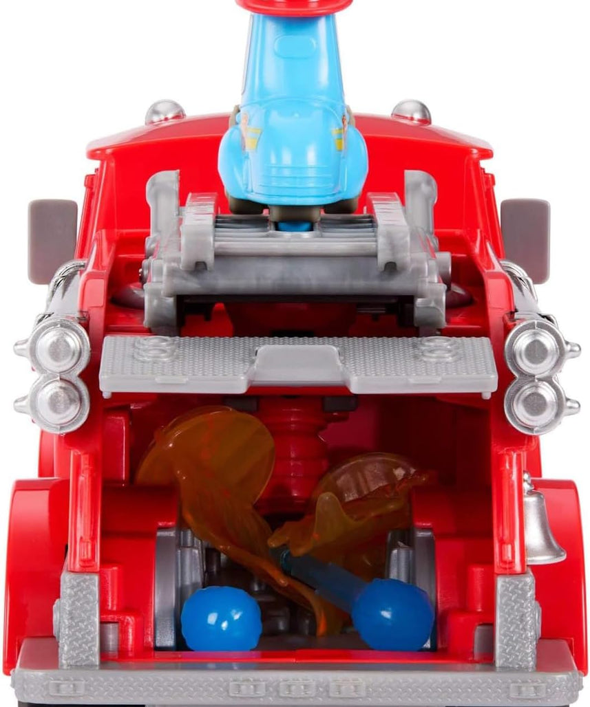 Mattel Disney and Pixar Cars Toy Firetruck, Radiator Springs Race & Rescue Fire Fighting Red & Guido, 2 Plastic Flame Targets & 2 Water Projectiles, JFL54