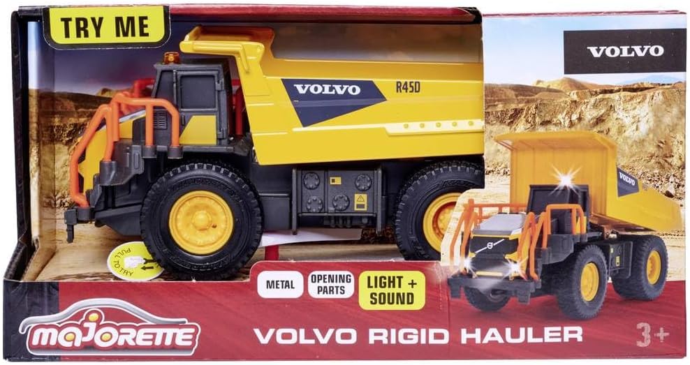 Majorette 213723000 Police Grand Series ConstructionVolvo Hauler Rigid R45D Die-Cast, One Size