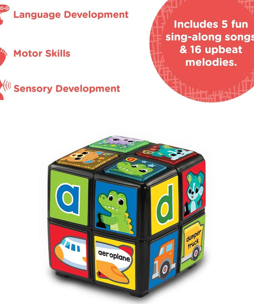 VTech Baby Twist & Teach Animal Cube Interactive Sensory Toy with Music Lights Colours Educational Learning Toy for Toddlers 18-36 Months Boys and Girls Includes Cube and Quick Start Guide Multicolor