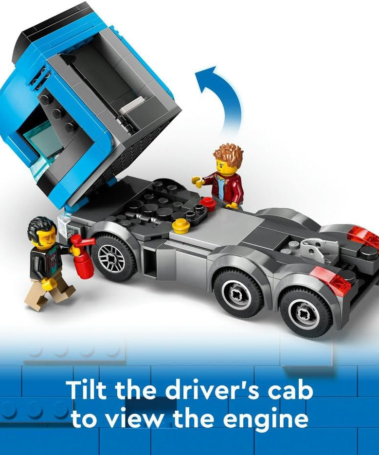 LEGO City Car Transporter Truck with Sports Cars, 4 Vehicle Toy Set for 7 Plus Year Old Kids, Boys & Girls, with Trailer and 4 Minifigures for Imaginative Play, Creative Gift Idea 60408