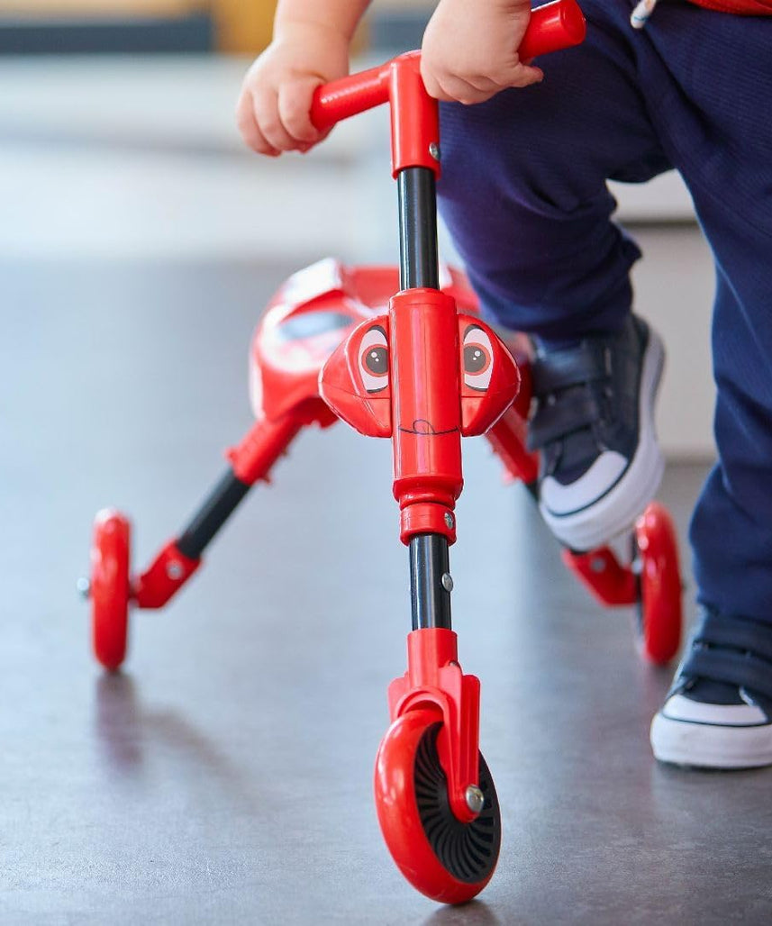 Mookie Scuttlebug Beetle Ride-On Trike with Foldable Frame and Caster Wheels, Indoor and Outdoor Push Bike for Toddlers, 1Y+ Years