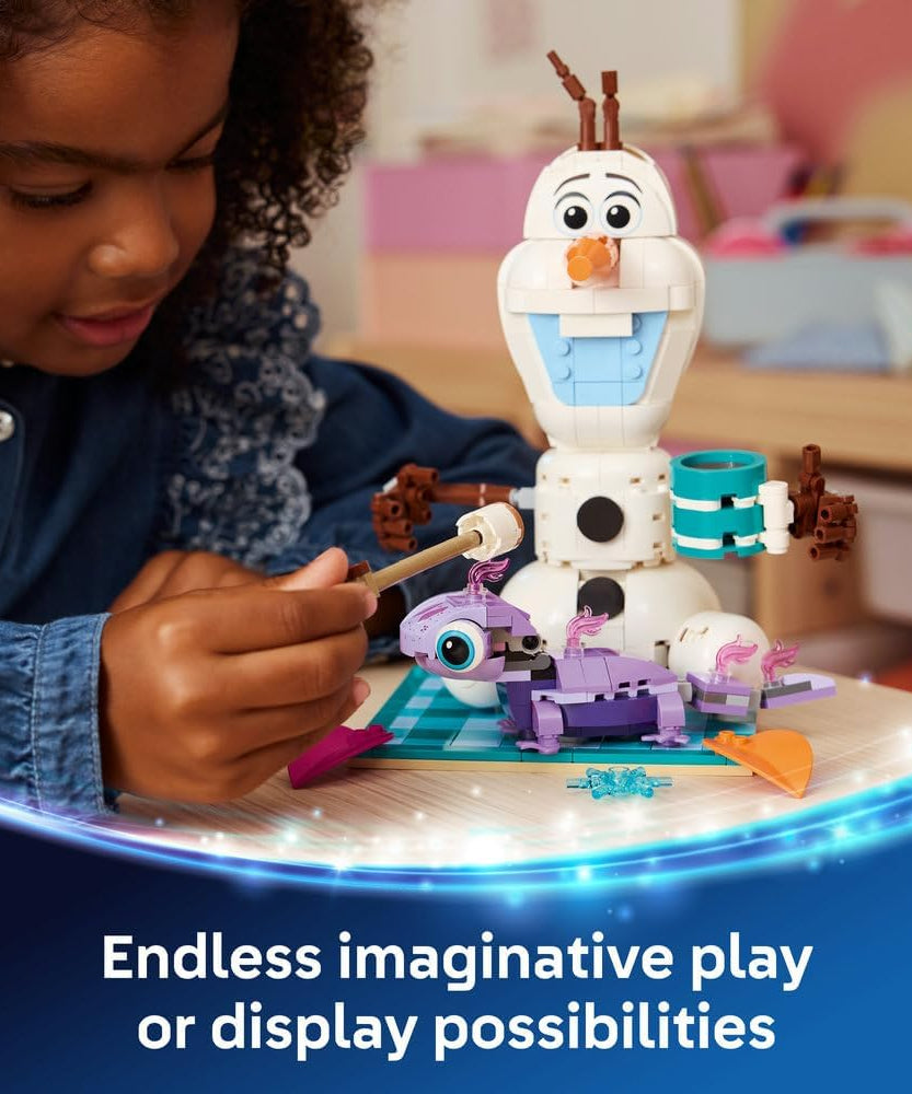 LEGO | Disney Frozen Olaf and Bruni's Picnic Fun Toy - Snowman Figure w/a Picnic Blanket & Accessories - DIY Bedroom Decor - Gift for 7+ Year Old Girls & Fans - 43287