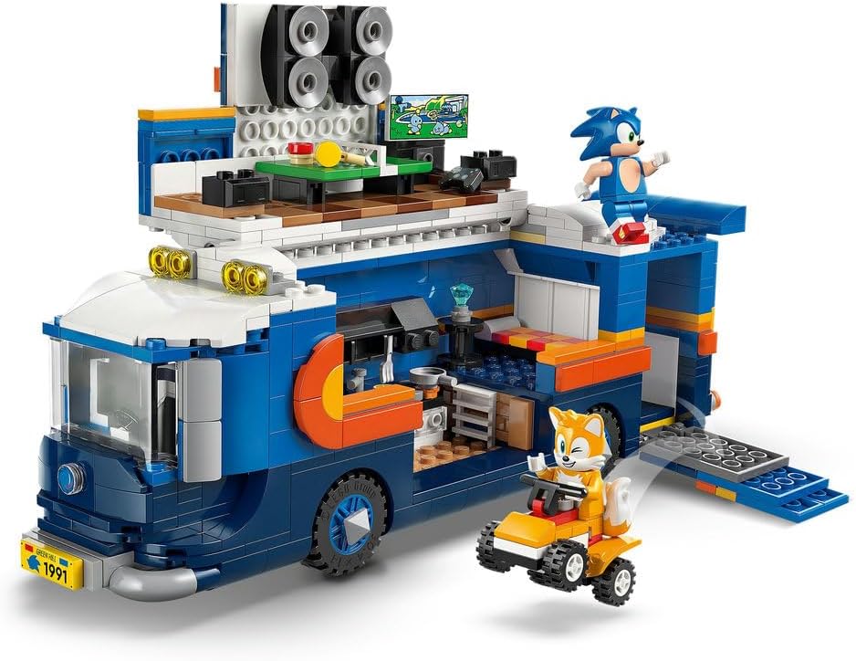 LEGO Sonic the Hedgehog Team Sonic Command Truck Toy - Interactive Set with an ATV Car & 5 Figures incl. Tails - Gift for 8+ Year Old Boys, Girls & Gaming Fans - 77006