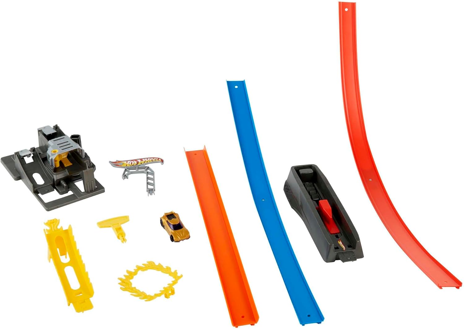 Hot Wheels Energy Track Set with Double Loop, Ring of Fire & 1 Vehicle – 5+ Years