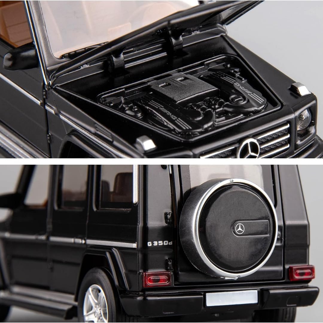 D-Power Mercedes-Benz G350D Die-Cast Model Car – 1:32 Scale, Black, Pull-Back Metal SUV Toy, Ages 3+