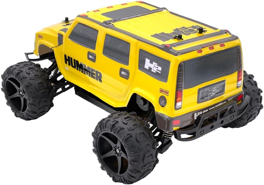 D-Power 1:10 Yellow HUMMER H2 RC Car, 2.4GHz Remote Control Off-Road SUV, USB Rechargeable 7.4V Battery, Ages 6+