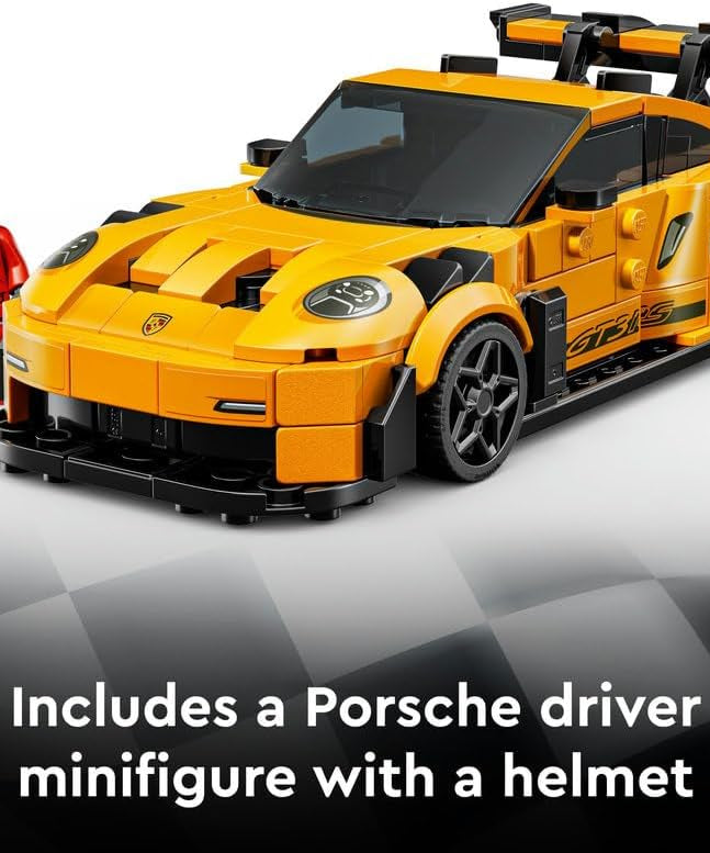 LEGO Speed Champions Porsche 911 GT3 RS Super Car Toy - Car Model Kit with a Driver Minifigure - Birthday Gift for 9+ Year Old Boys - 77239