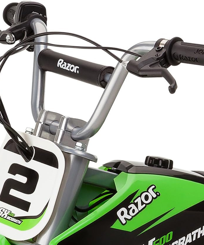 دراجة موتوكروس كهربائية Razor Dirt Rocket SX500 McGrath، لون أخضر، عالية عزم الدوران، مناسبة للمراهقين والبالغين، تصل سرعتها إلى 15 ميلاً في الساعة، مناسبة للأعمار من 14 عامًا فما فوق