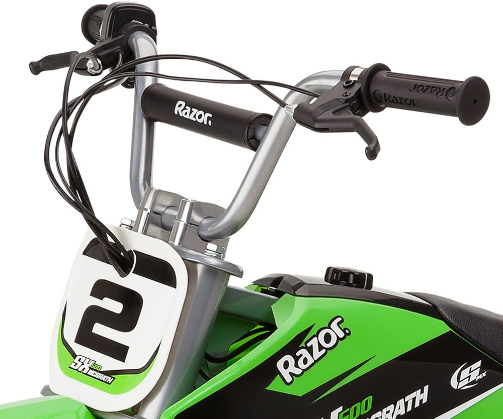 دراجة موتوكروس كهربائية Razor Dirt Rocket SX500 McGrath، لون أخضر، عالية عزم الدوران، مناسبة للمراهقين والبالغين، تصل سرعتها إلى 15 ميلاً في الساعة، مناسبة للأعمار من 14 عامًا فما فوق