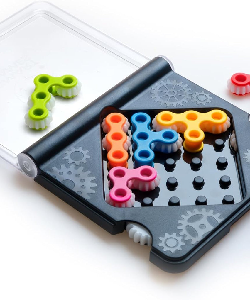 SmartGames IQ Gears, Fun IQ Brain Teaser Puzzle, Cognitive Development STEM Toy with 120+ Challenges, Travel Friendly Handheld Educational Matching Puzzle Game, Suitable for Children Above 7+