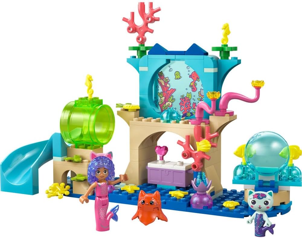 LEGO Gabby's Dollhouse Mermaid Gabby's Aquarium Adventure Toy with Gabby Mini Doll MerCat Figure and Accessories Gift for 4+ Year Old Girls and Movie Fans 11204